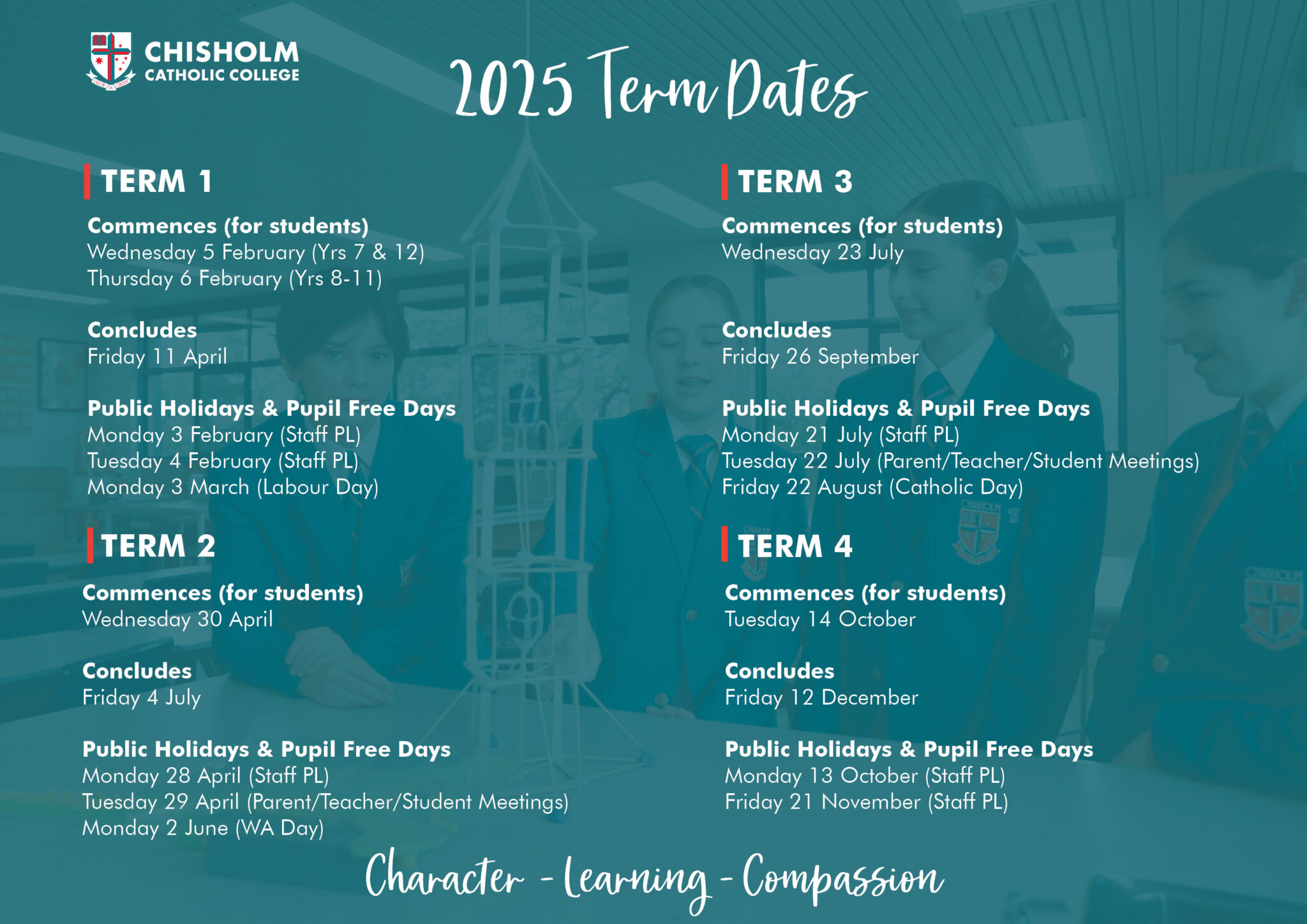 Term Dates 2025 Chisholm Catholic College